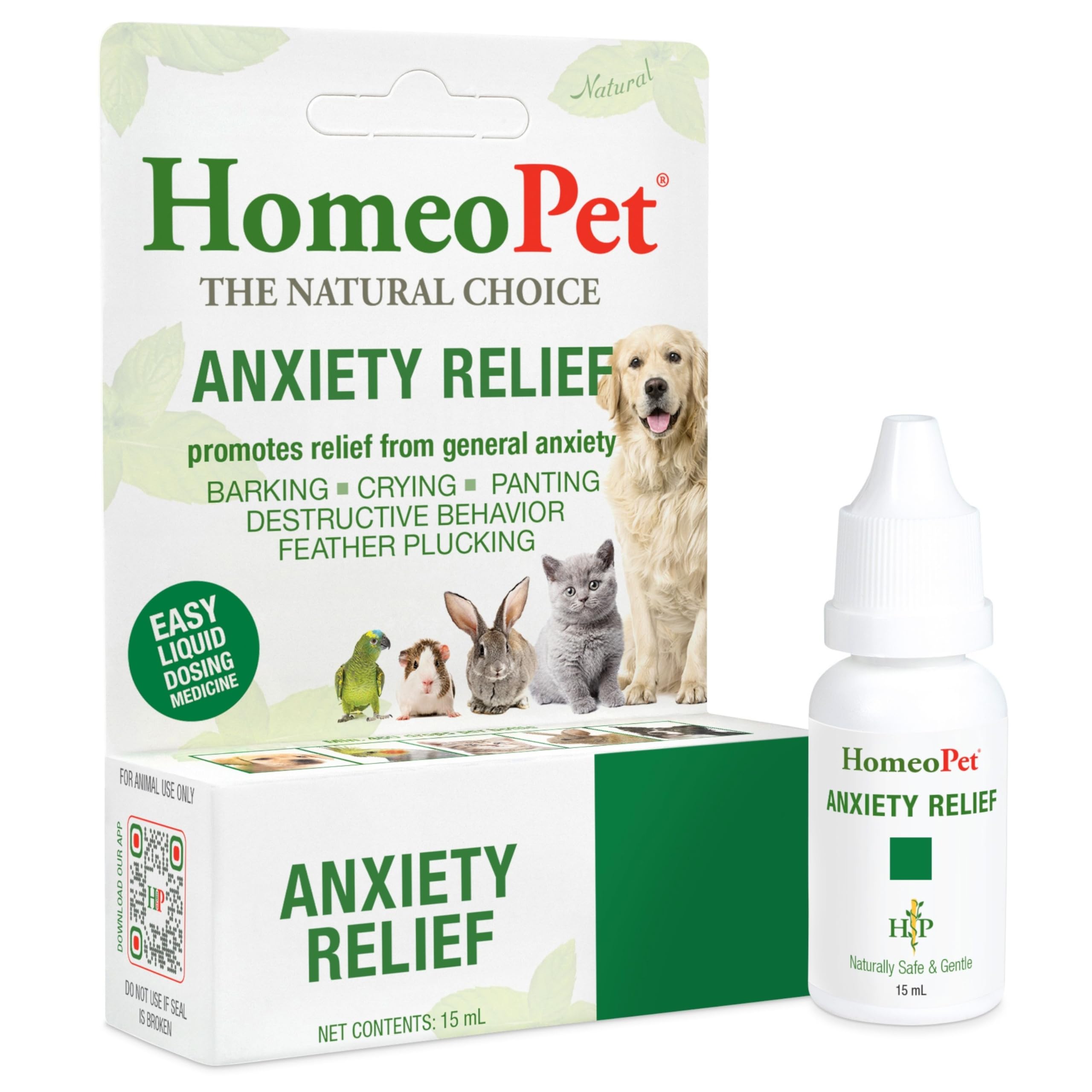 Anxiety Relief Medicine for Pets, Natural Anxiety Relief for Dogs and Cats, Cat and Dog Calming Medicine, 15 Milliliters