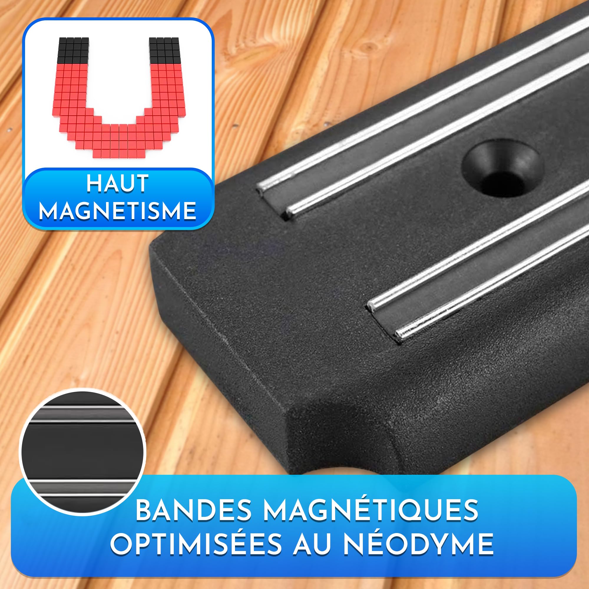 Barre aimantée pour outils 4 pieces 33 cm x 5 cm barre magnetique outillage