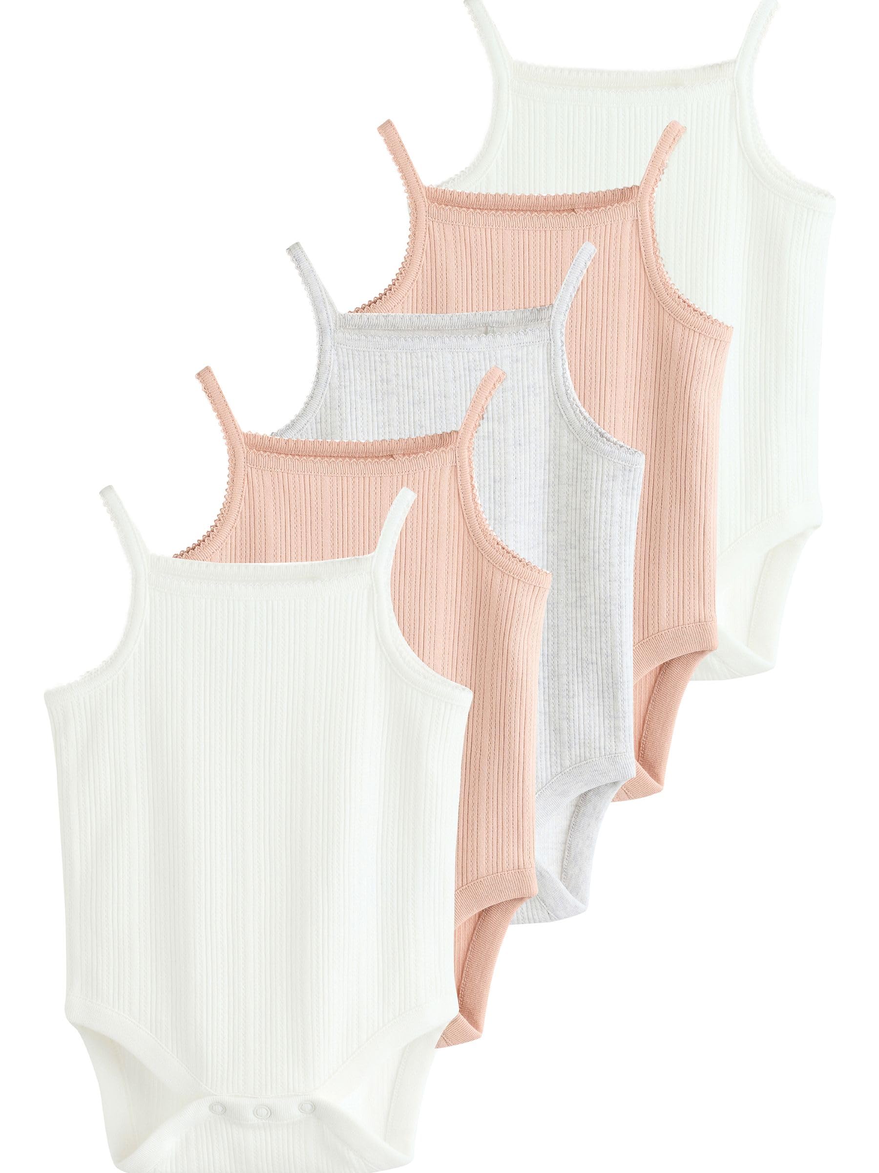NEXT Bambina Confezione da 5 body per neonati senza maniche e con spalline sottili in 100% cotone
