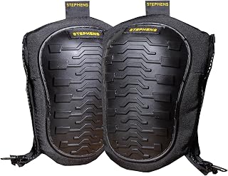 Stephens Strapless Knee Pads for Construction - Heavy Duty Soft Cap Design for Work | Safety Work Gear | Flooring | Roofing | Gardening | Personal Protective Equipment - Cushion Support for Kneeling - Non-Slip Strapless Knee Pad - Eliminate Knee Pain - Black