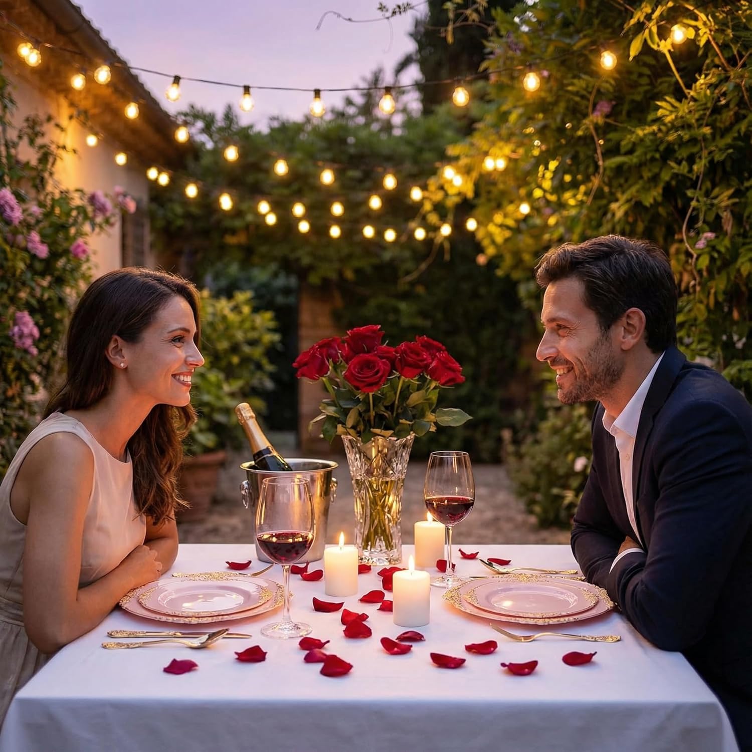 125PCS Pink and Gold Plastic Plates - Pink Disposable Plates - Vintage Plate with Gold Plastic Silverware Set for 25 Guests for Weddings Baby Shower Parties - Image 8