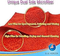 Vista 3 de Toallas de limpieza de microfibra rojas, paquete a granel de 3 docenas de paños de limpieza de doble cara, paños de felpa ultra suaves, paños