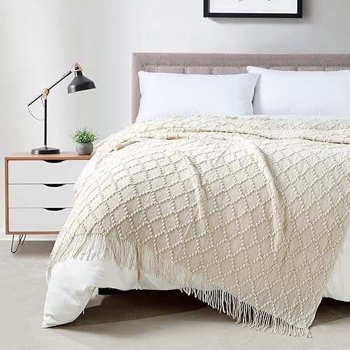 Miniatura 61 de BOURINA - Manta de punto decorativa suave y texturizada para sofá, color agua, 50 x 60 pulgadas