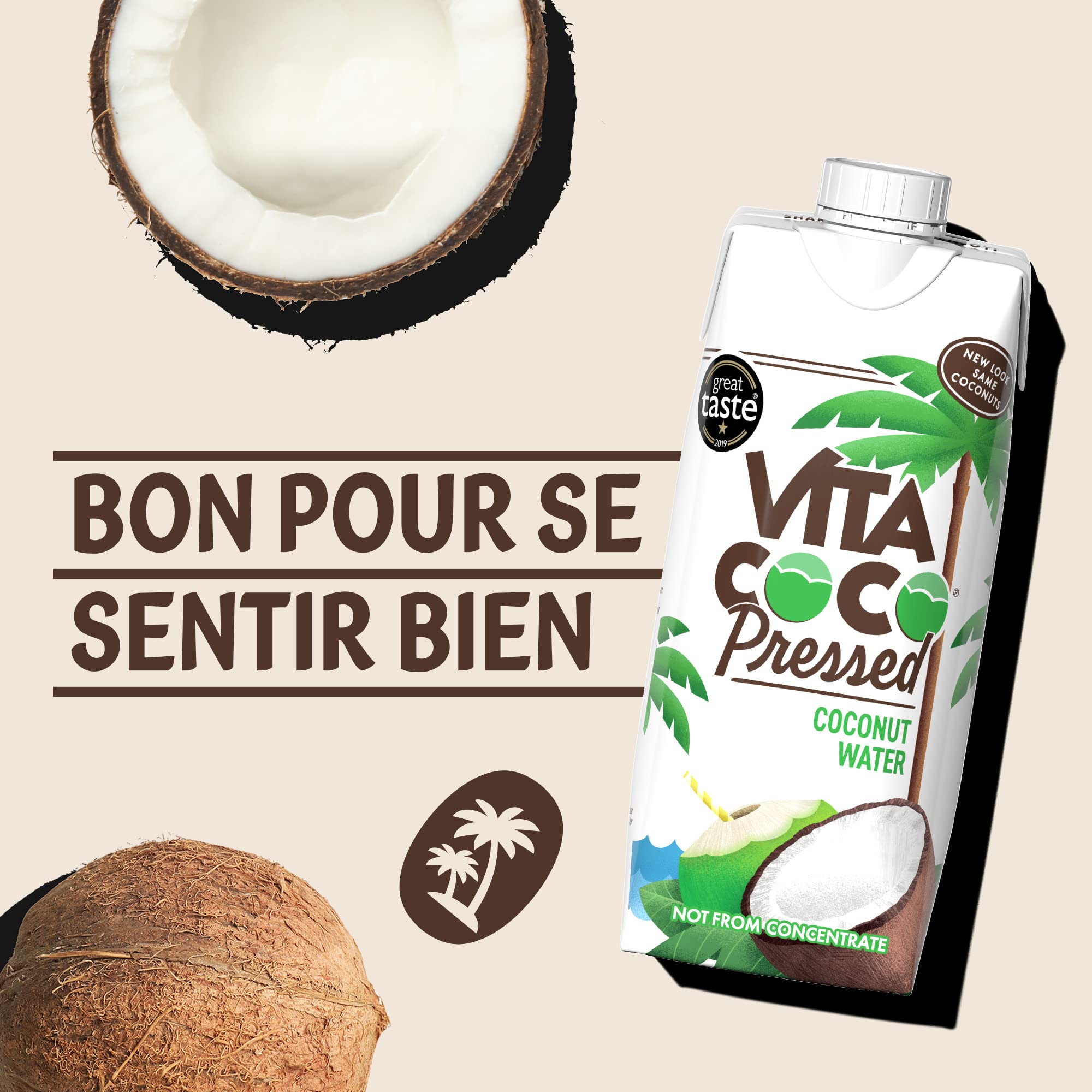 Vita Coco - Eau De Coco Pressée (330ml x 12) - Naturellement Hydratante - Remplie D'électrolytes - Sans Gluten - Plein De Vitamine C Et De Potassium