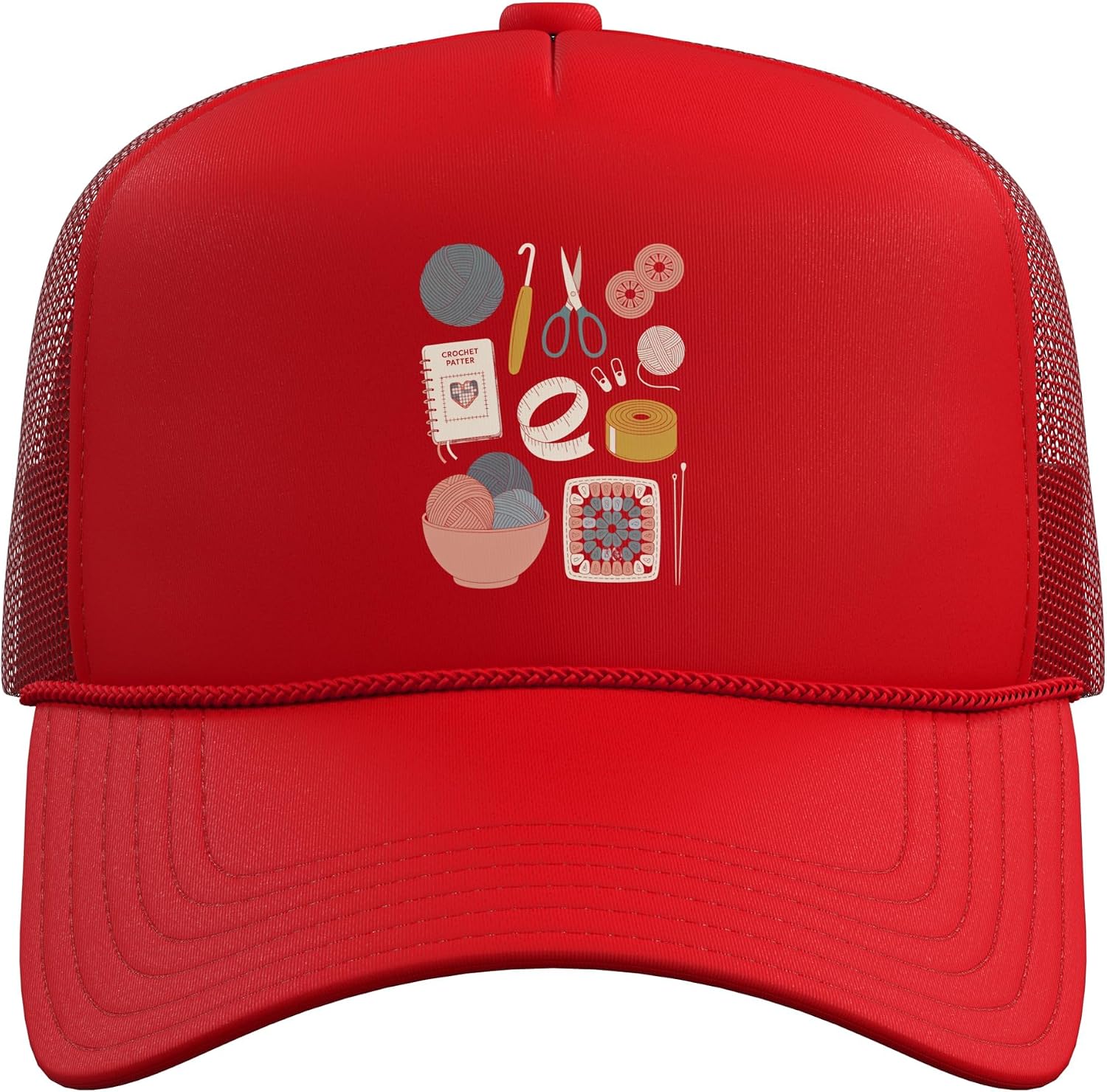 Funny Crochet Shirts Tools Yarn Hooks Scissors Trucker Hat with Adjustable Mesh Back image 2
