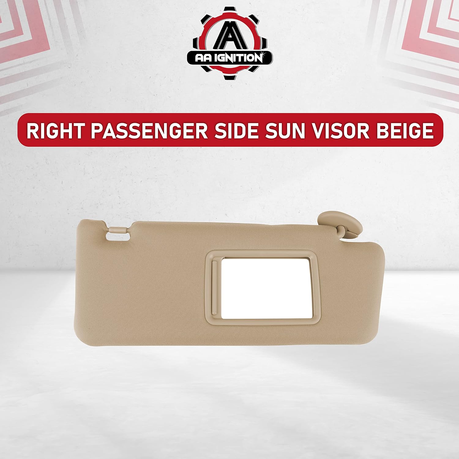 Right Passenger Side Sun Visor Beige Without Light - Compatible with Toyota Tacoma 2005, 2006, 2007, 2008, 2009, 2010, 2011, 2012 - Replaces 74310-04081-E0, 74320-04081-E0, 74310-AD020-E1