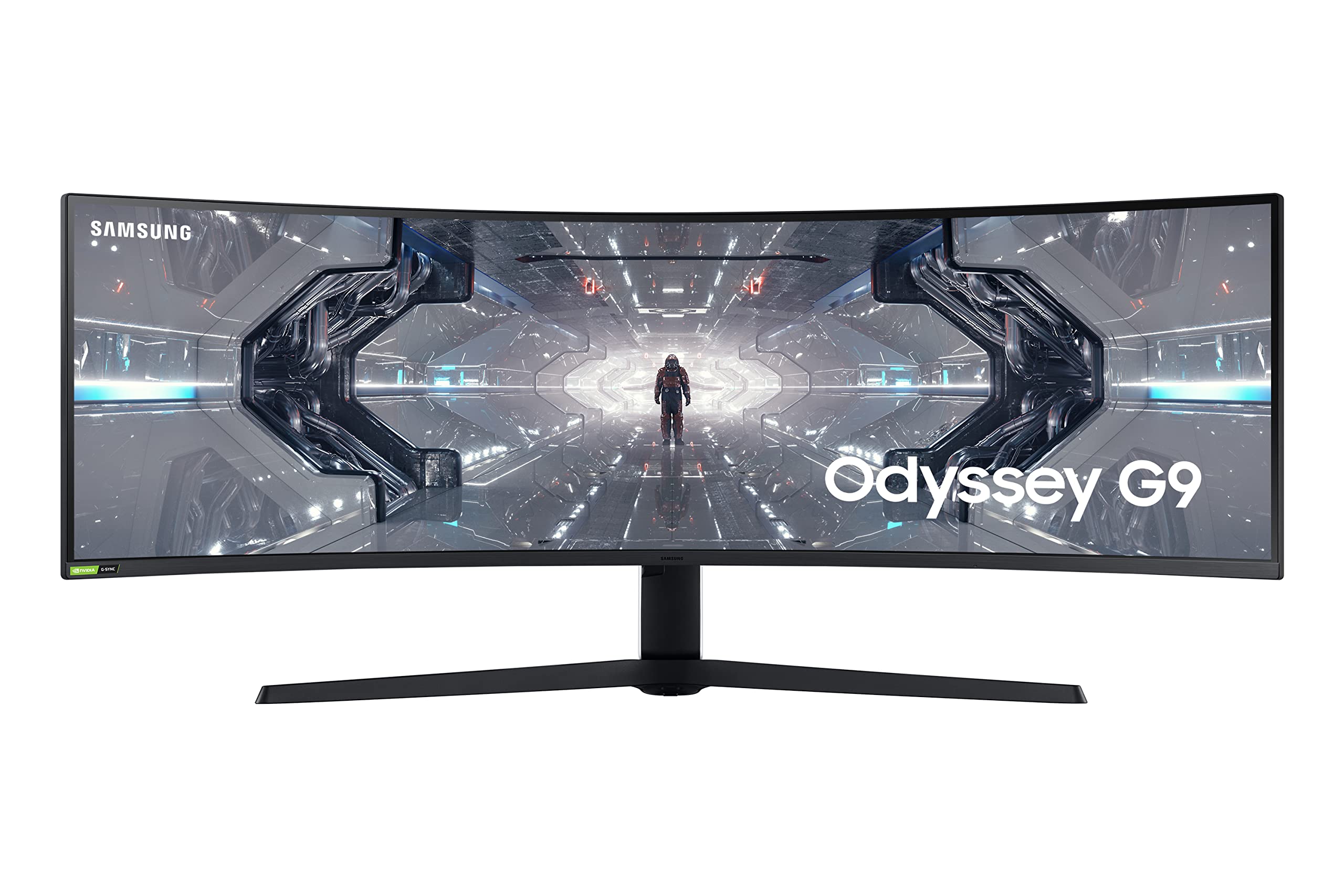 Samsung Monitor Gaming Odyssey G9 (C49G95), Curvo (1000R), 49", 5120x1440 (Dual QHD), 32:9, HDR1000, HDR10+, VA, 240 Hz, 1 ms, Freesync Pro, G-Sync, HDMI, USB 3.0, Display port, Ingresso Audio, HAS