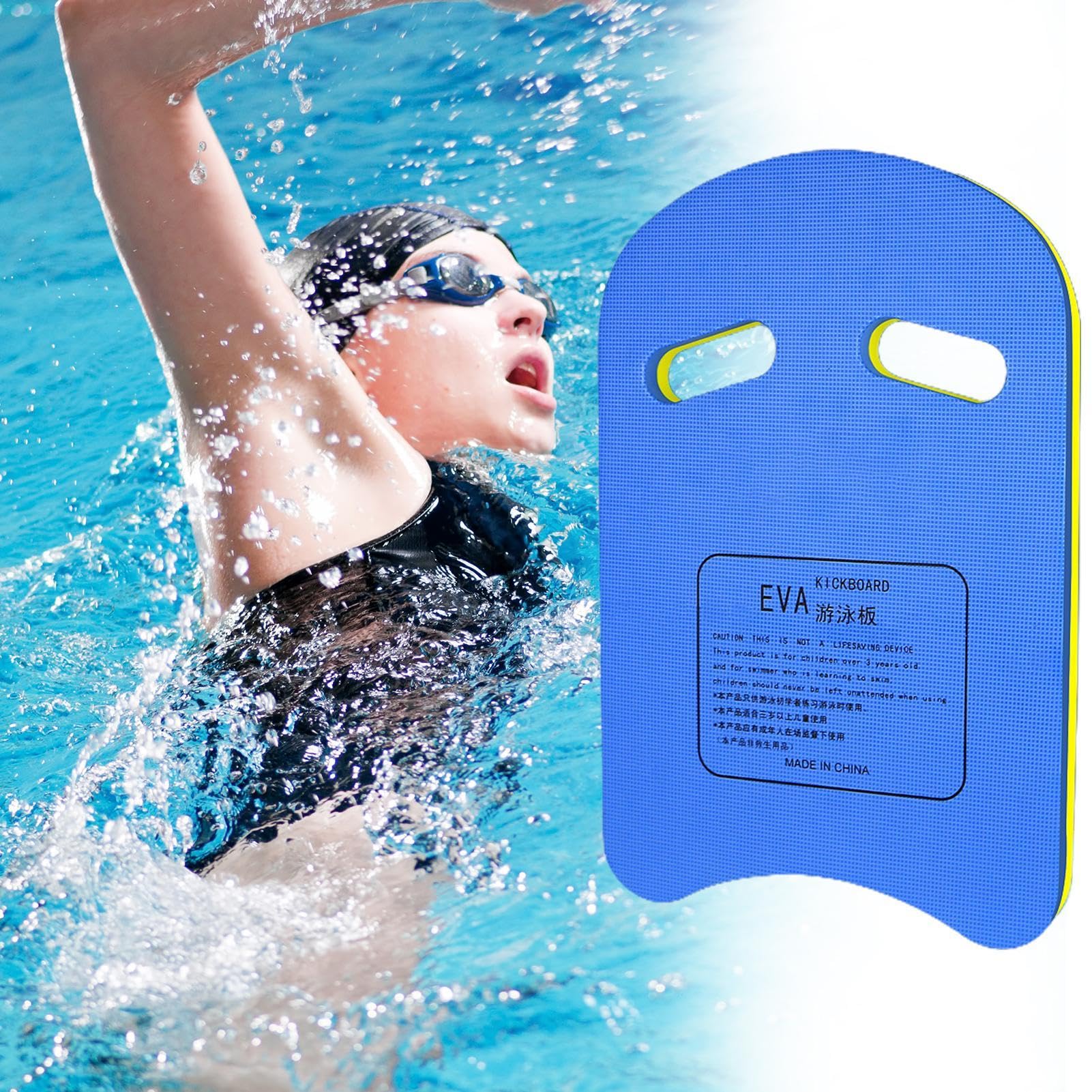 Planche De Natation En U – Mousse EVA écologique, 44x29x2,5 Cm, Flottabilité élevée, Pour Entraînement Aquatique, Débutants Et Confirmés