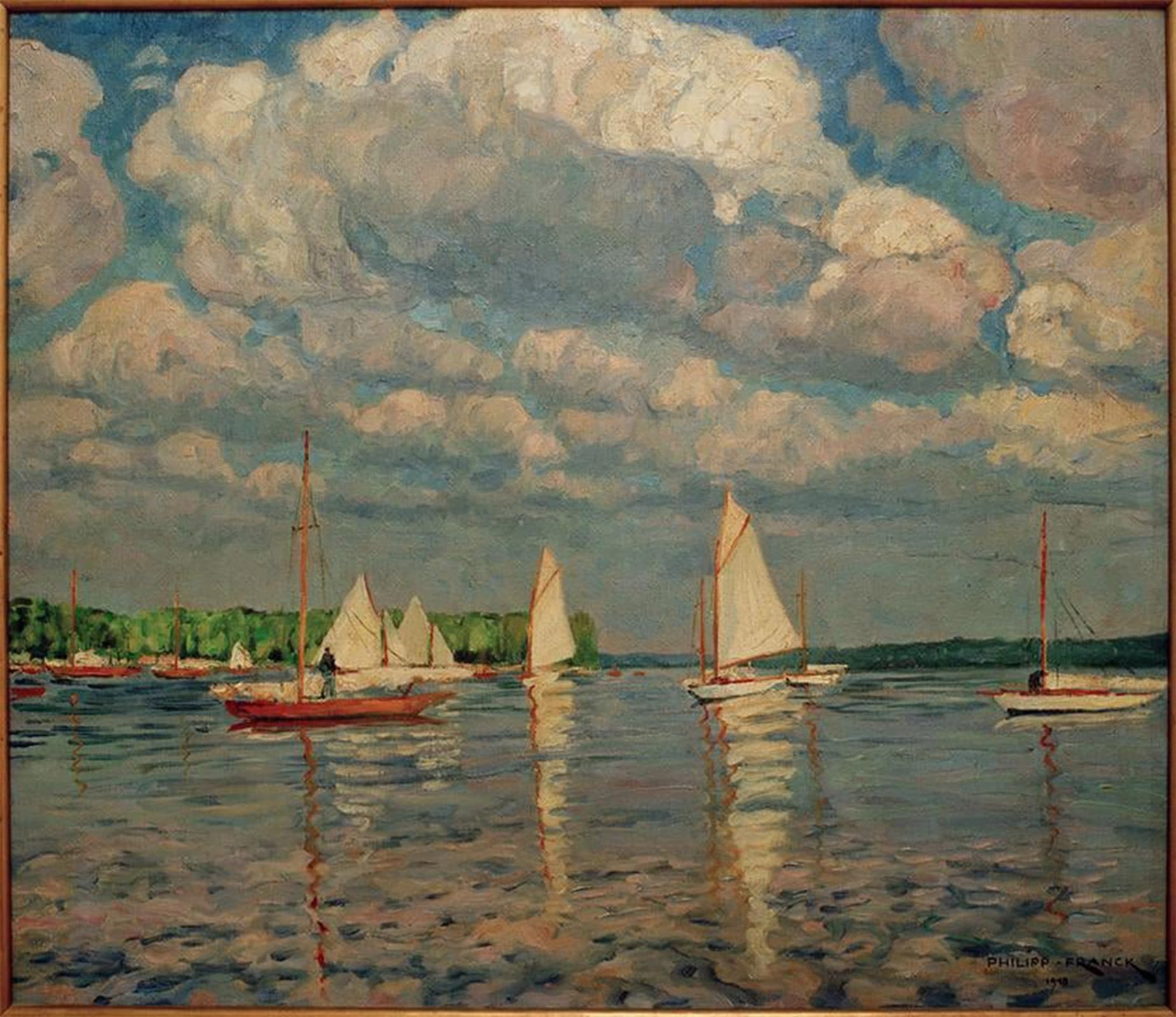 Lienzo Barche a vela sul Wannsee di Franck para renovar paredes vacías 60x90cm 5