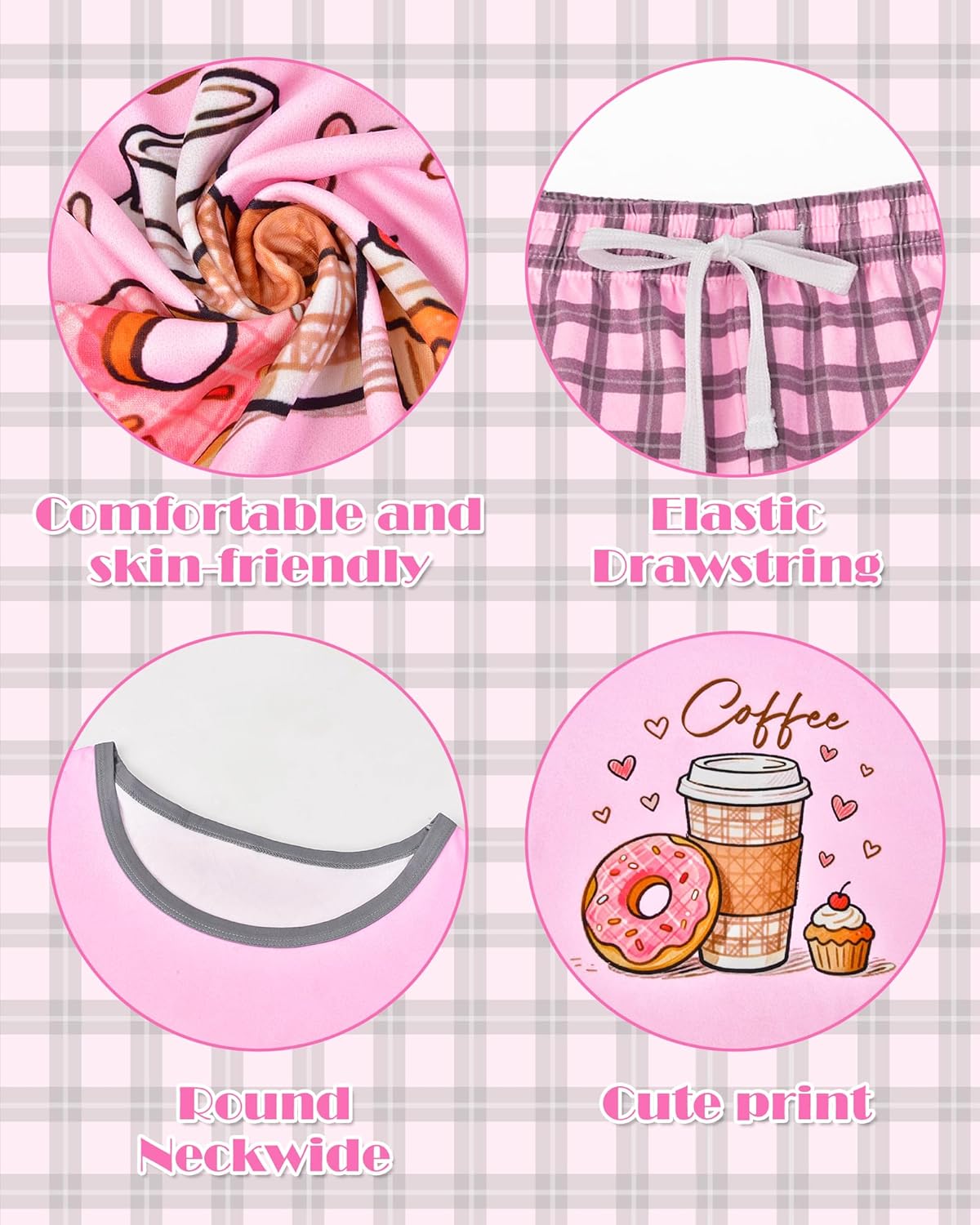 Womens Pajama Sets 2 Piece Summer Pajamas for Women Soft Short Sleeve Top and Shorts Sleepwear Round Neck Pjs - Image 5