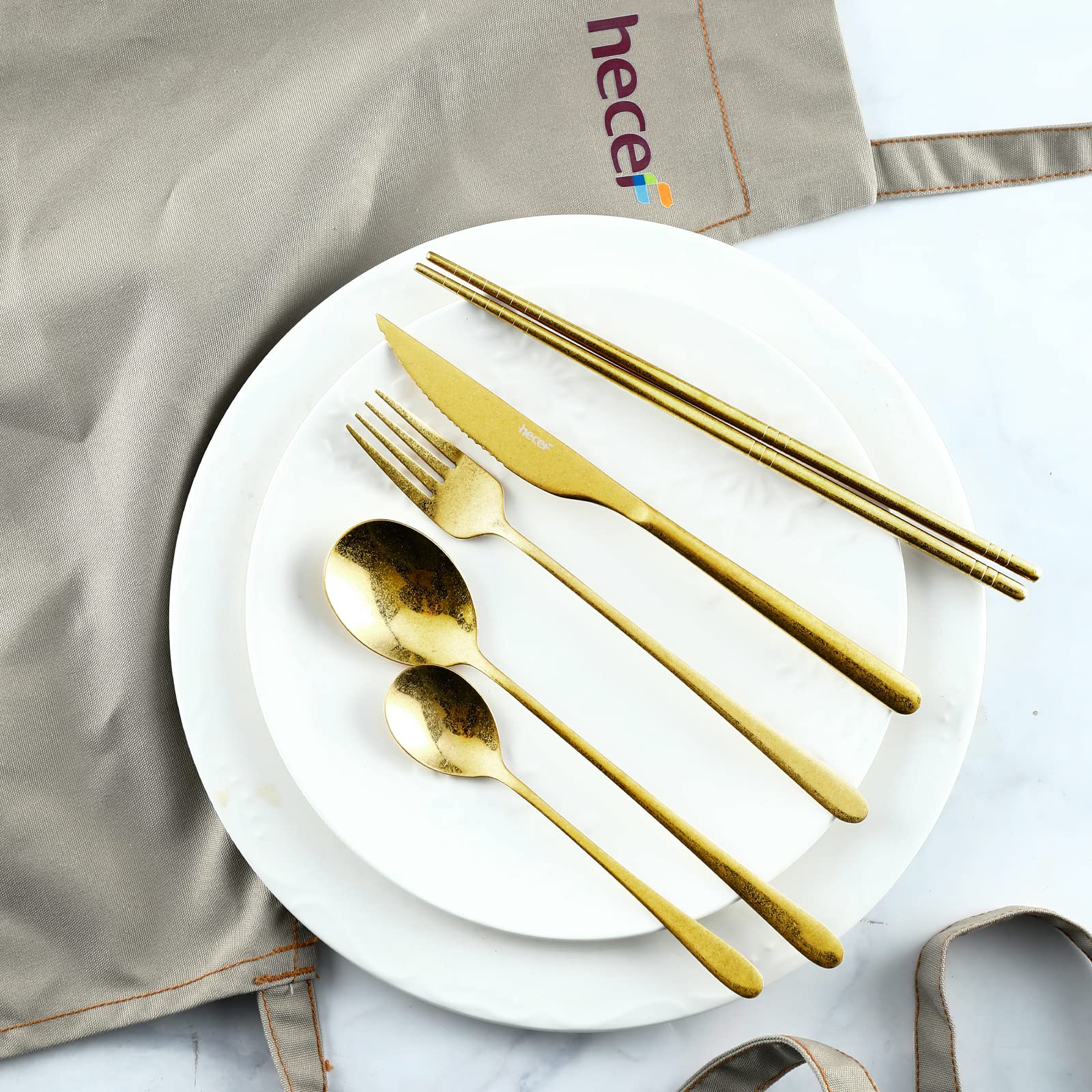 Set Posate Da Viaggio 10 Pezzi - Acciaio Inox Nero, Con Custodia, Per Campeggio, Ufficio, Picnic - Foto 14