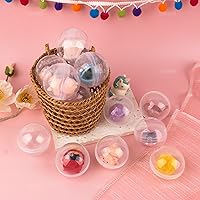Vista 7 de AUEAR, Paquete de 50 cápsulas redondas pequeñas translúcidas de 2 pulgadas, envases vacíos de plástico para chicles para premios de fiesta