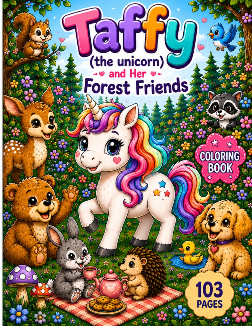 Taffy (the unicorn) and her forest friends