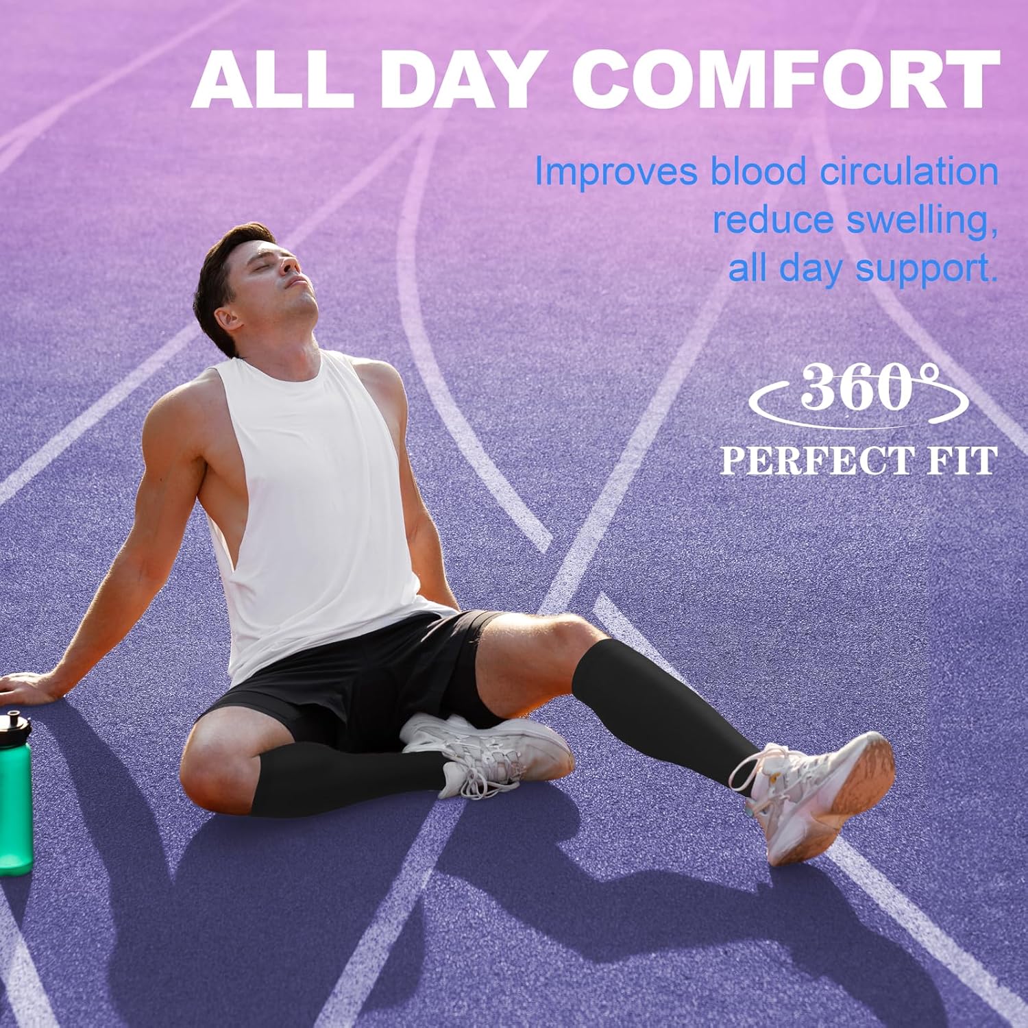 Zipper Compression Socks for Women & Men 2 Pairs，15-20mmhg Open Toe Compression Stockings for Nurse and Long Standing Crowd - Image 3