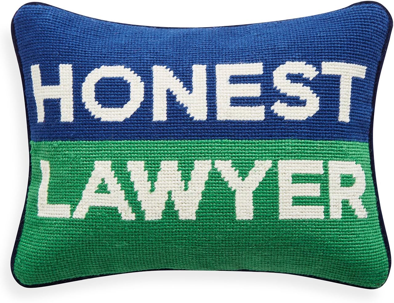 Jonathan Adler Honest Lawyer Needlepoint パーソナリティ スローピロー ブルー/グリーン