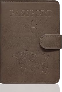 Passport Case, PU Leather Passport Cover, Portable Universal Travel Case for Passport, Credit Card, Business Card, Boarding Pass, Ticket Card, brown, Modern