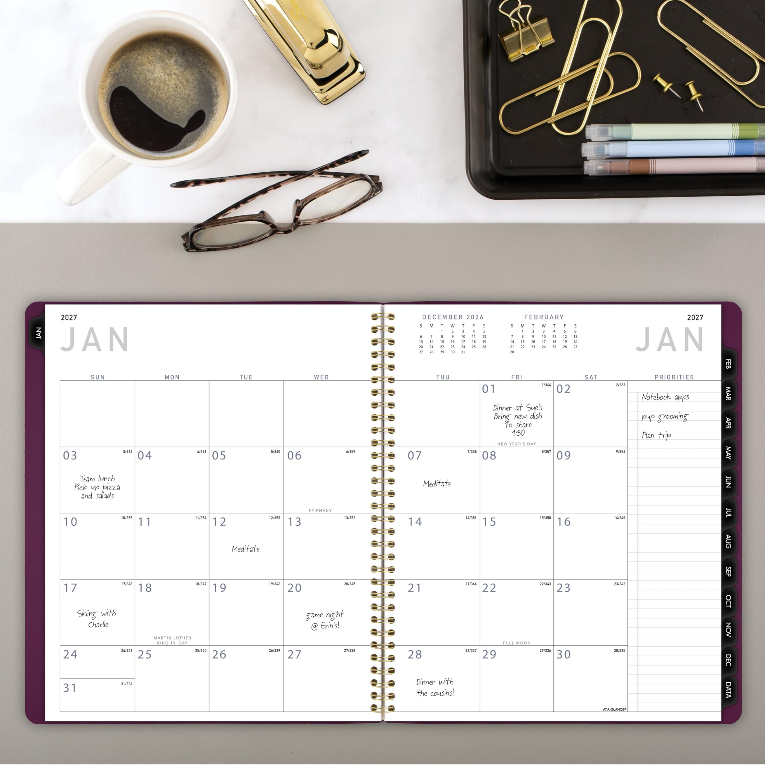 AT-A-GLANCE Agenda 2027, mensile, 22,9 x 27,9 cm, contemporaneo, viola (70250 x 1427)