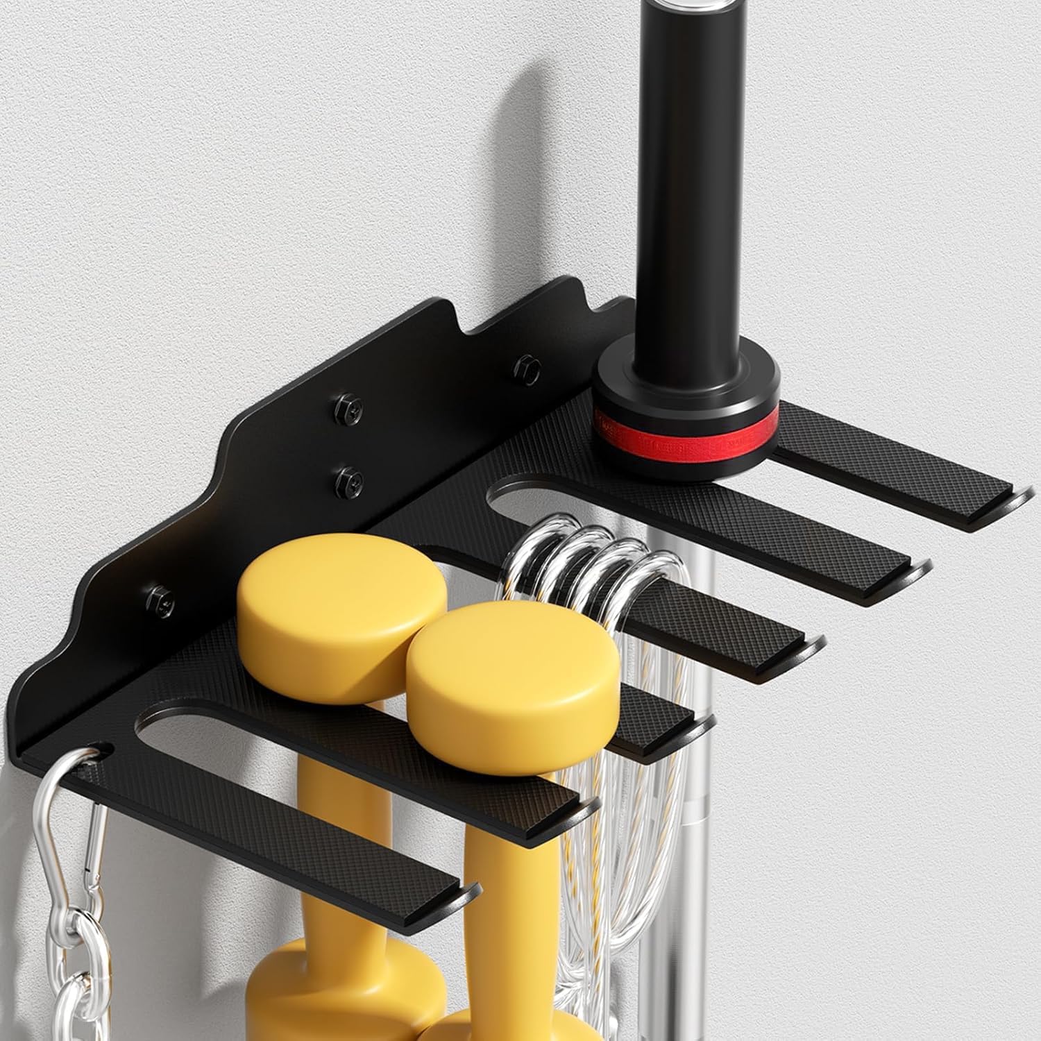 Soporte de pared para barra, colgador de pared de una sola barra, estante de pared para barra de gimnasio de garaje, estante vertical olímpico de