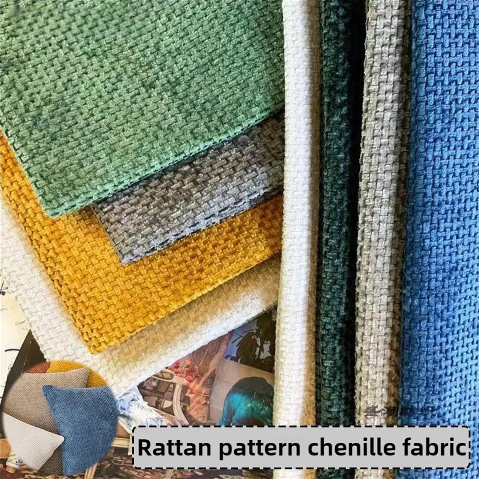 1 pieza de tela de chenilla jacquard con patrón de ratán liso por metro para bolsas, tapicería, fundas de sofá, tela suave para coser (22 gris prémium)