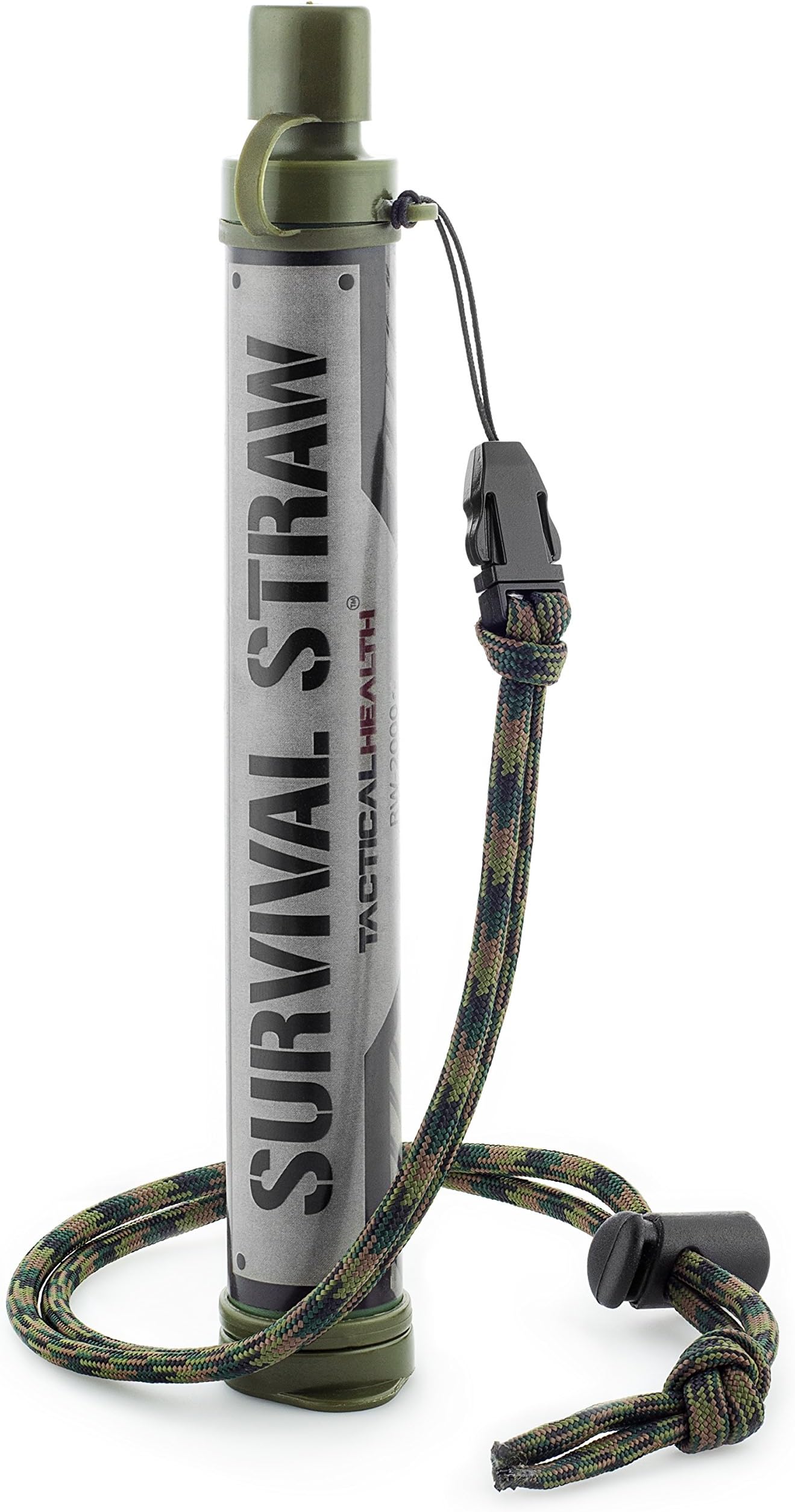 Tactical Health Survival Straw - Emergency Personal Water Filtration & Purification Straw - .01 Micron Absolute Hollow Fiber Membrane - 530 Gallon Capacity