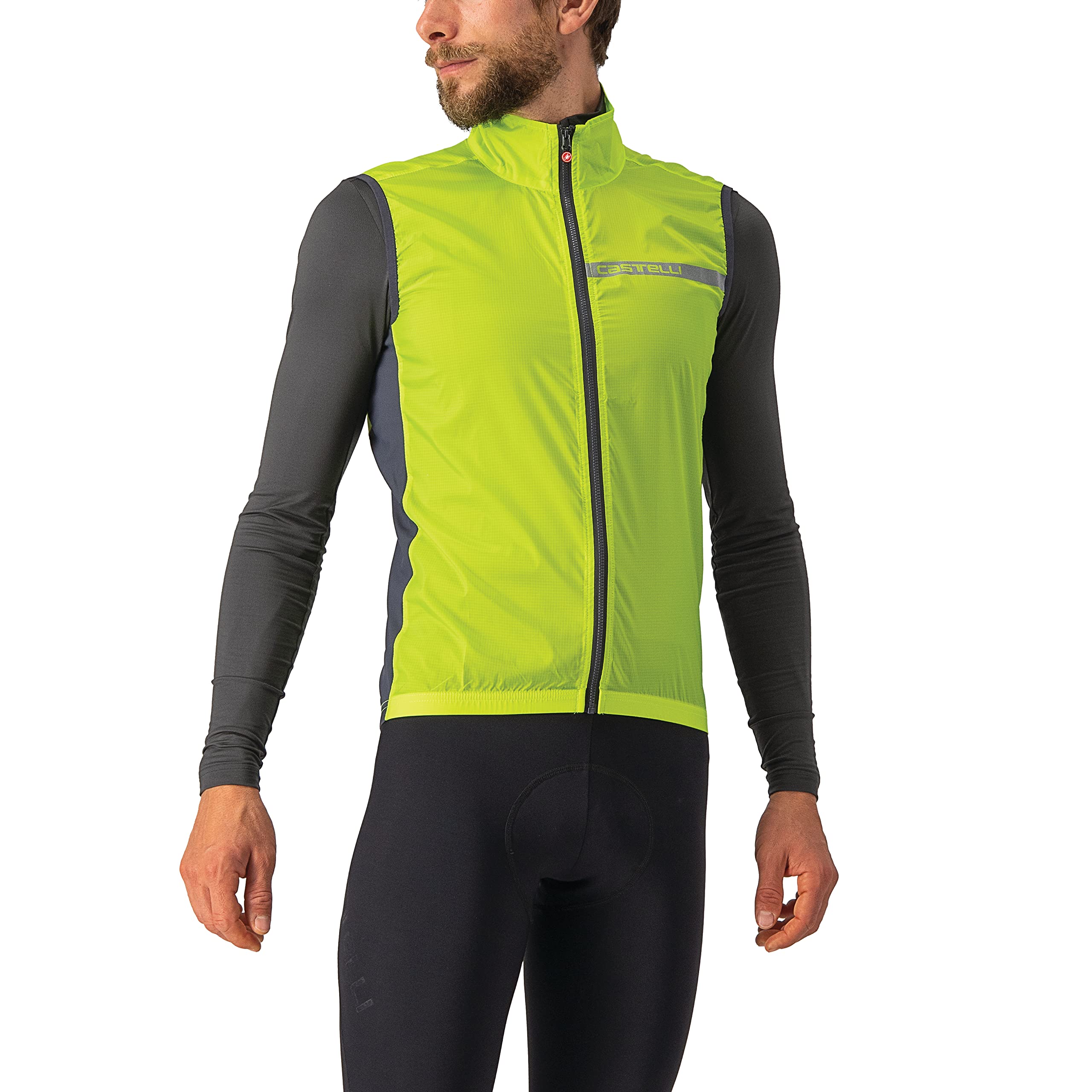 CASTELLI 4521512-383 SQUADRA STRETCH VEST Men's Sports vest ELECTRIC LIME/DARK GRAY M