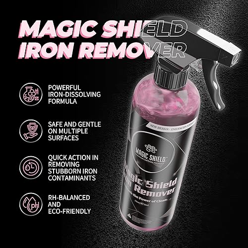 Miniatura 2 de Magic Shield Removedor de hierro (16 onzas)  Fórmula todo en uno para limpiar plancha, caída y ruedas  Uso antes de arcilla, cera o lavado de autos
