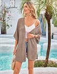 GRACE KARIN Femmes Crochet Cardigan Chandails Summer Short Sleeve Kimono. Léger, Surdimensionné, Knit Boho, Front ouvert, Convient pour la couverture de plage/vacances/voyage/casual
