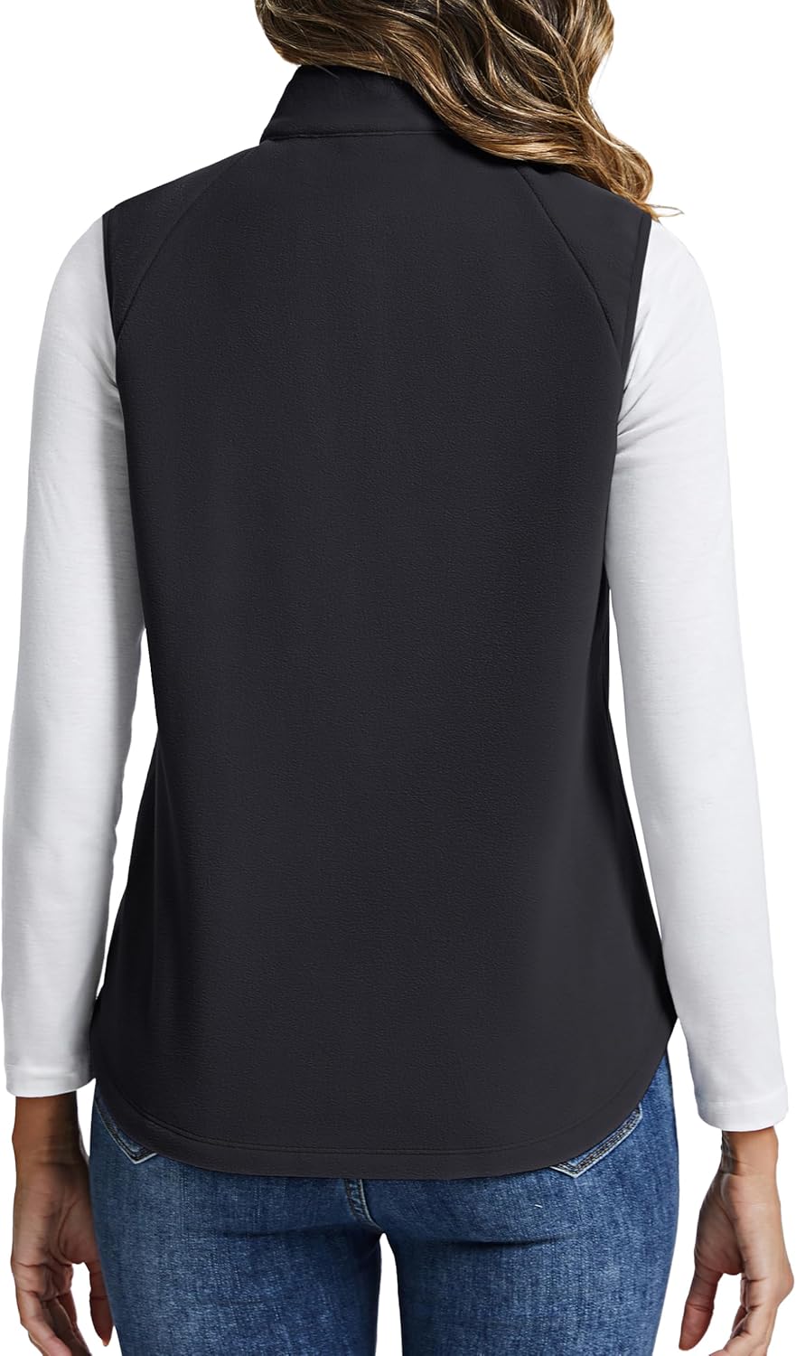 TACVASEN Women's Fleece Vest Outerwear Lightweight Sleeveless Zip up Jacket with Pockets Warm Polar Soft Fall Winter - Image 3