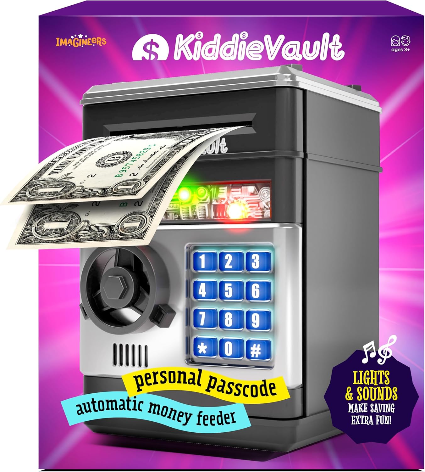 Piggy Bank for Kids - Electronic Money Saving Box w/Code- ATM Safe - Toy Coin Bank - Christmas Boys Toys for Age 3, 4, 5, 6, 7, 8, 9 - Birthday Gifts for 8, 9, 10, 11, 12 Year Old Boy and Girl