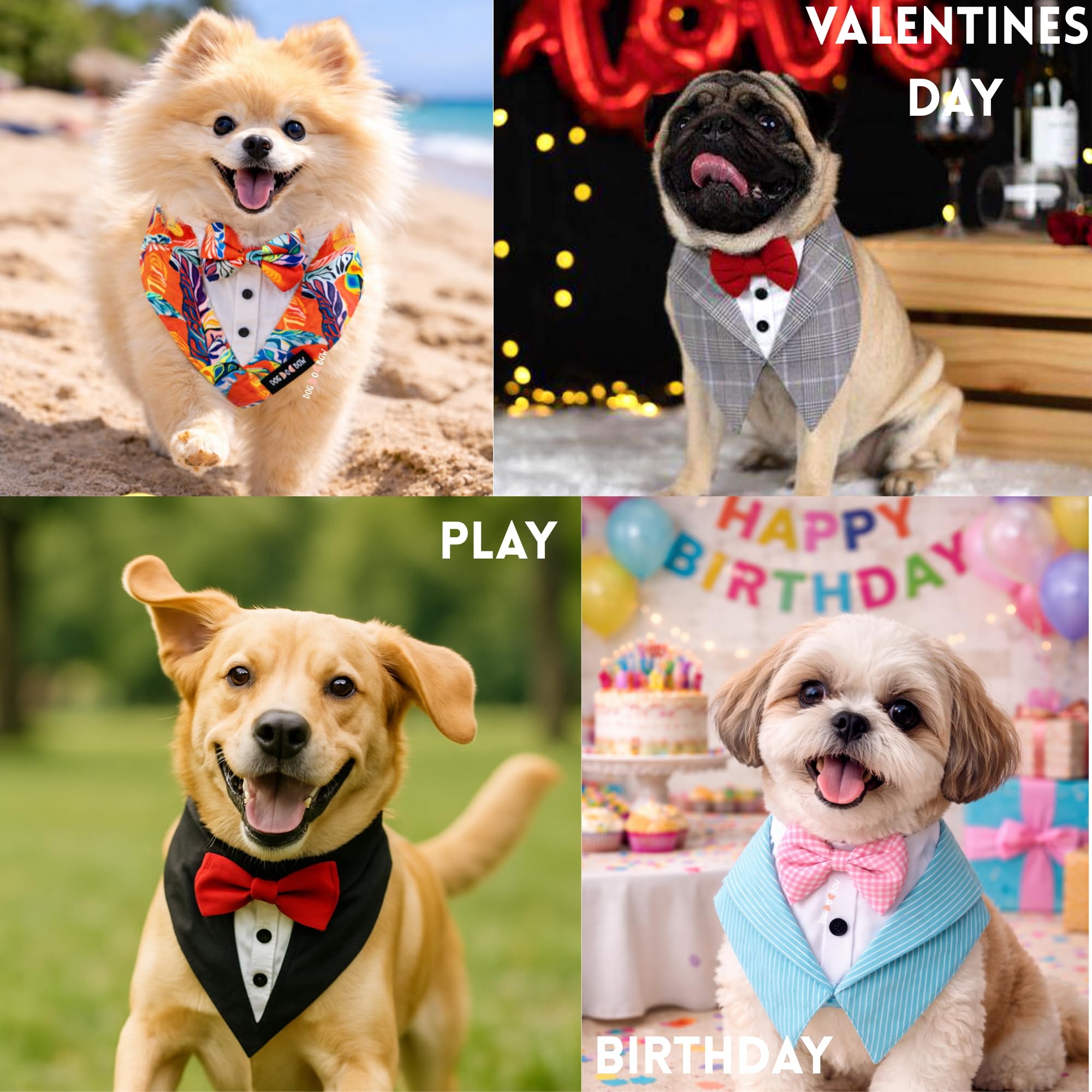 Dog-O-Bow Red Velvet Tuxedo Vest Bandana for Dogs | Soft, Elegant & Comfortable (Small Size) 2