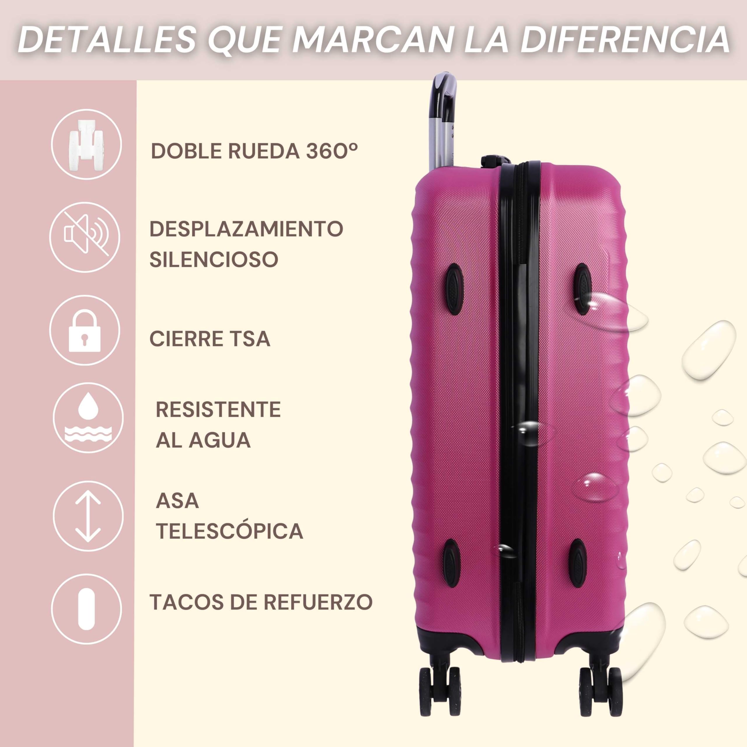 DON ALGODON Maleta Mediana 23 kg | Maleta de Viaje Rígida con 4 Ruedas Dobles 360º, Candado TSA y Asa Telescópica | Equipaje Resistente al Agua para Viajes en Avión — view 5