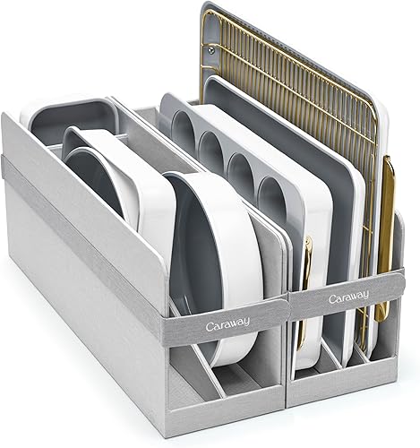 Caraway Juego de utensilios de cerámica antiadherente para hornear (11 piezas)  bandejas para hornear, bandejas para hornear, estante de