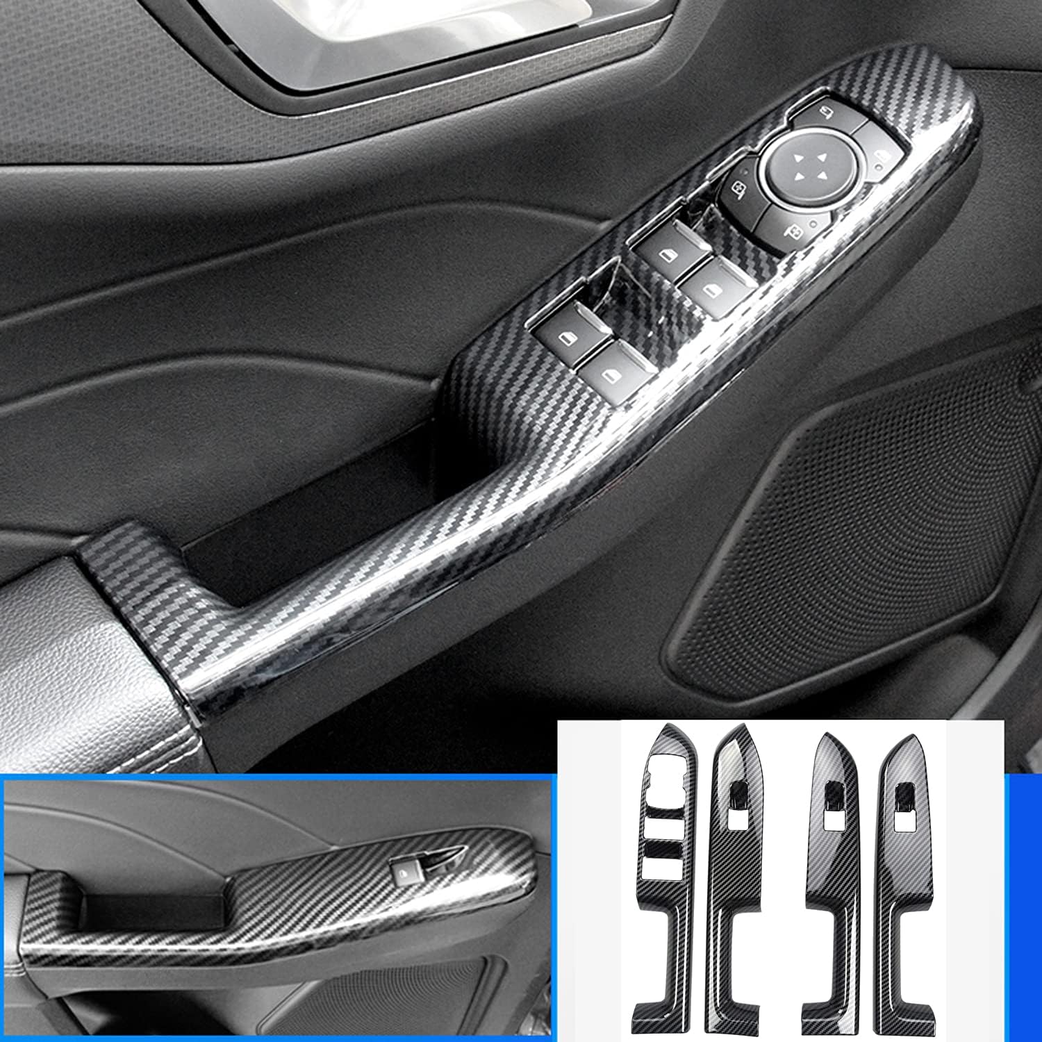for Ford Bronco Sport CX430 2021-2025 15pcs Carbon Fiber Black Interior Whole Kit Cover Trims Car Accessories