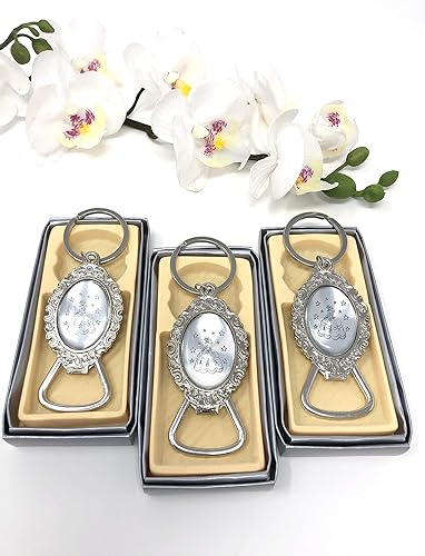 Miniatura 2 de Quinceañera Llavero abrebotellas (12 piezas) – Dulce 15 Mis Membrillo 15 Cumpleaños Dulces dieciséis Color Plata Metal Llavero Regalo para invitados
