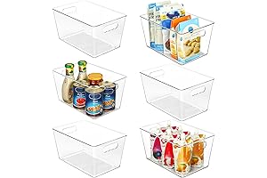 Vtopmart 8x8 Clear Plastic Pantry Organizer Bins