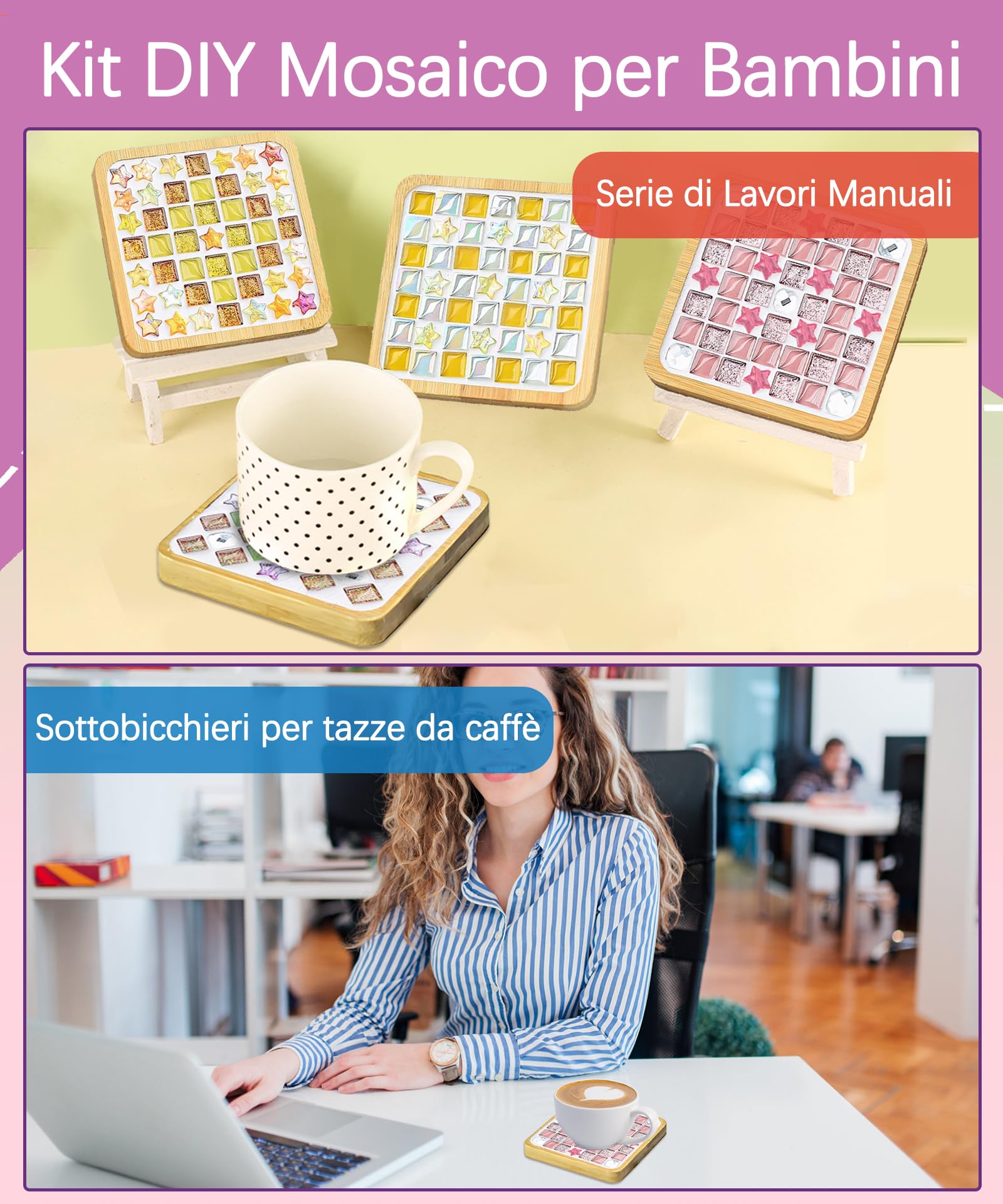 Kit De Bricolage Sous-verre En Mosaïque Pour Enfant Kit De Bricolage Pour Adulte Cadeau De Bricolage Pour Adolescent Faire Votre Propre Kit De Carreaux De Mosaïque à Fabriquer Soi-même Sous-verre