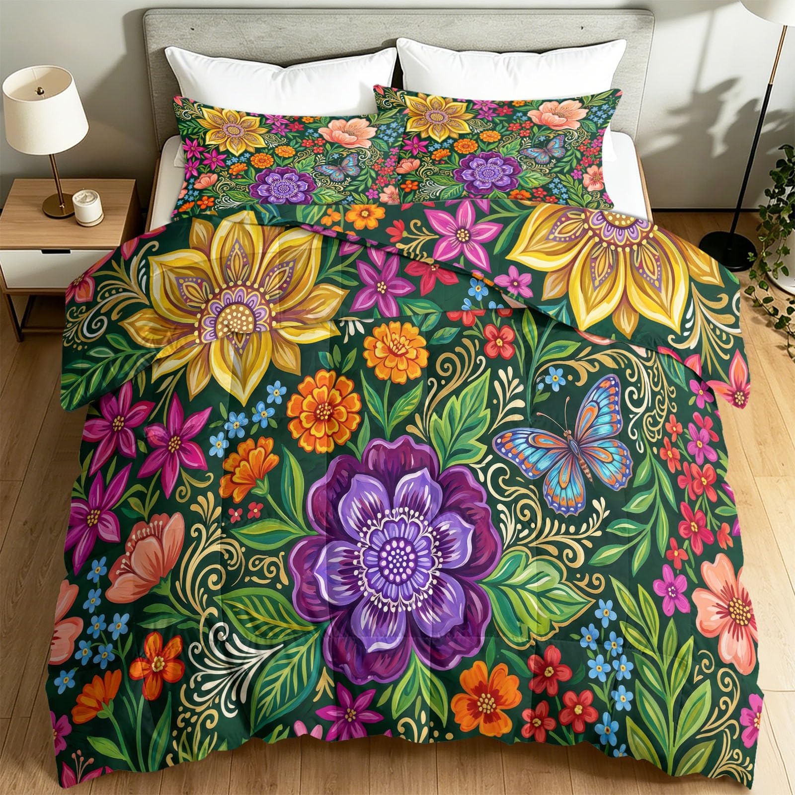 Couette 135x200 cm édredon léger microfibre douce respirante vert