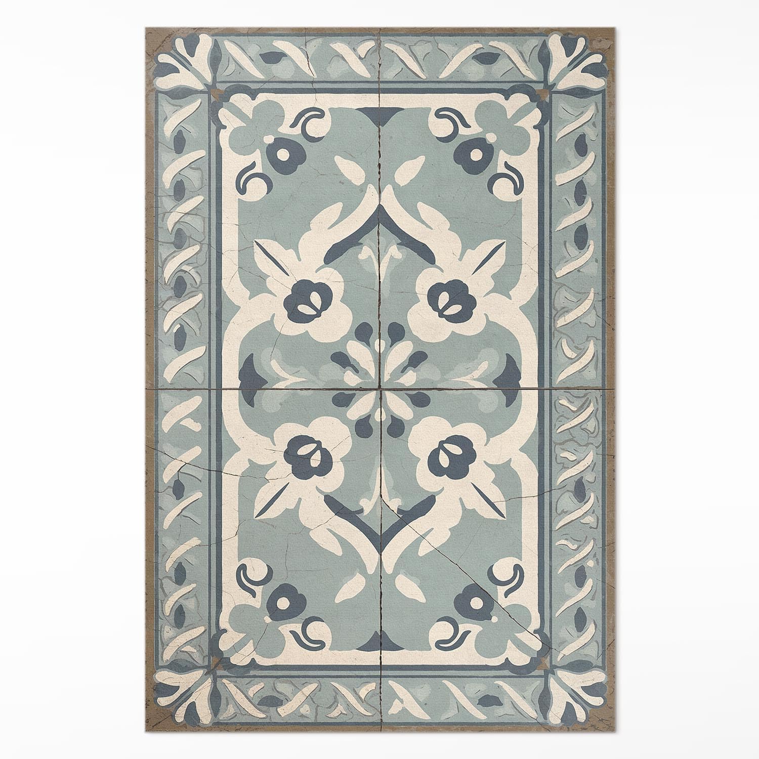 Tapis en vinyle anti-tache 140x210 cm pour remplacer le carrelage usé