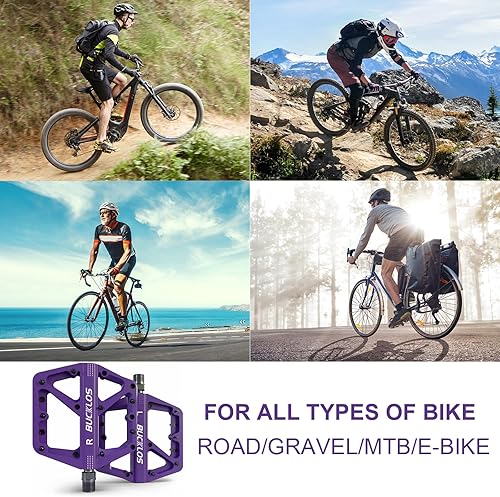 Miniatura 5 de BUCKLOS Mountain Bike Pedals MTB Pedals Flat, Adult Bicycle Road Bike Large Platform Nylon Non-Slip Pedal for Gravel BikeHybrid Bike 916"