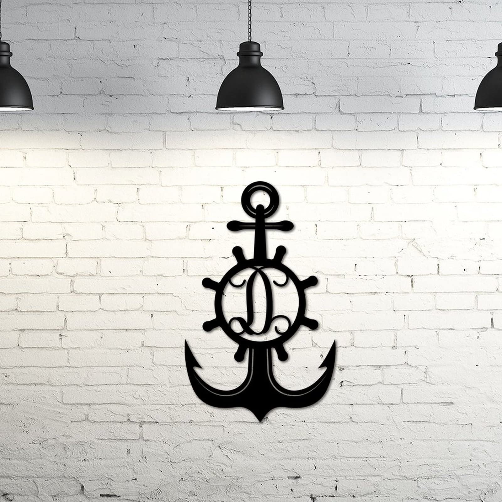 Panneau décoratif en forme d'ancre nautique pour embellir une façade vide