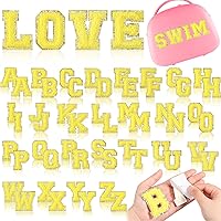 Vista 22 de WILLBOND 52 parches autoadhesivos de letras de felpilla de 2.2/2.8 pulgadas A-Z, calcomanías bordadas del alfabeto para ropa, bolsa, sombrero