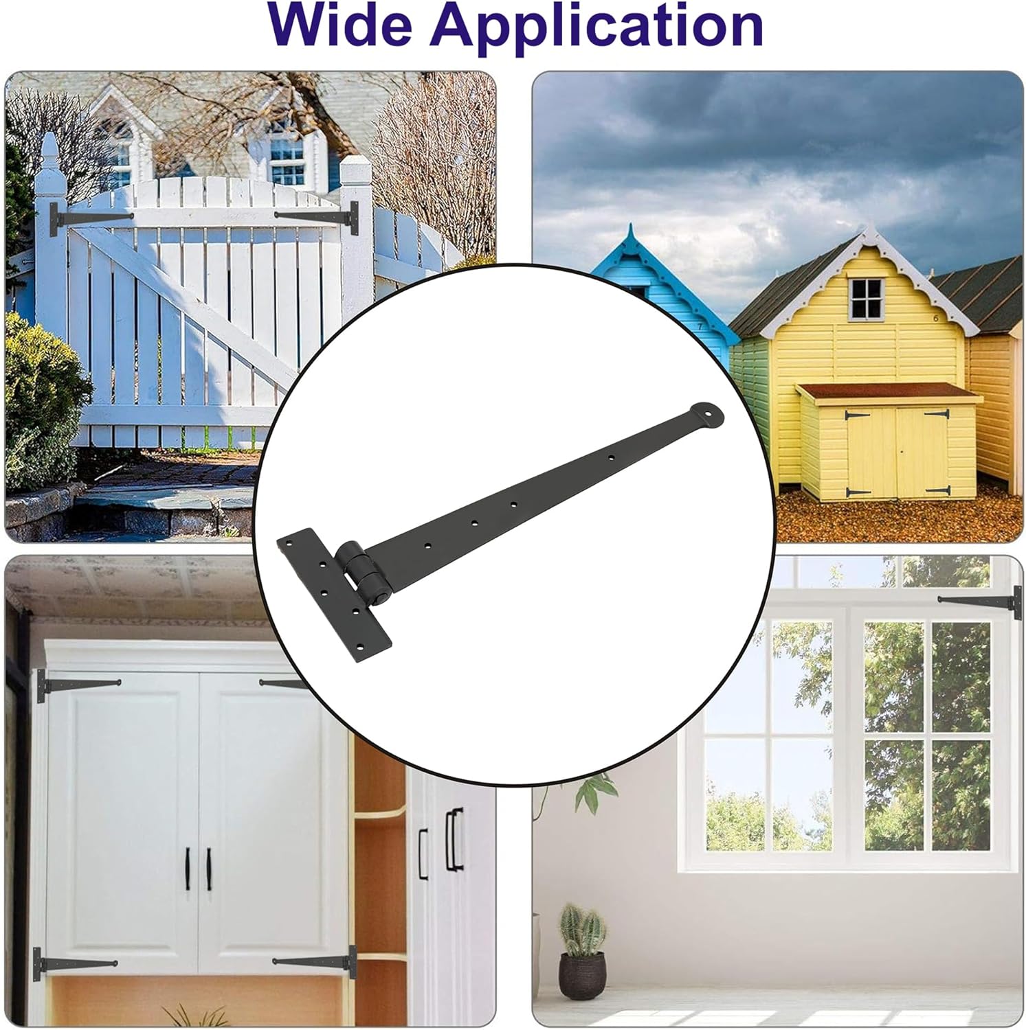 15 inch Penny Hand Forged Iron Tee Hinge Pair Strap T Hinge Beeswax UK