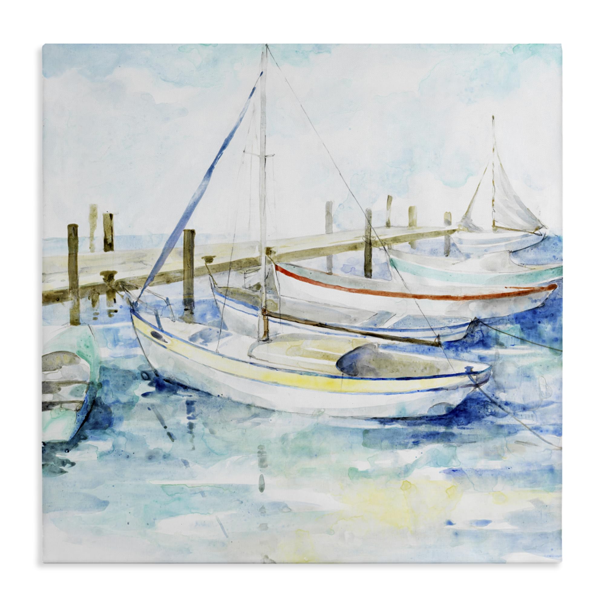 'Docked Sails on Stormy Seas'| Canvas Art