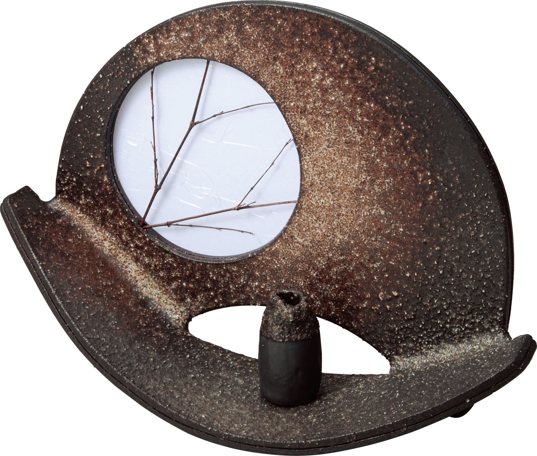 Amazon.co.jp: 信楽焼 花器 扇型花器(大) 幅40x奥11x高さ29cm 505-05