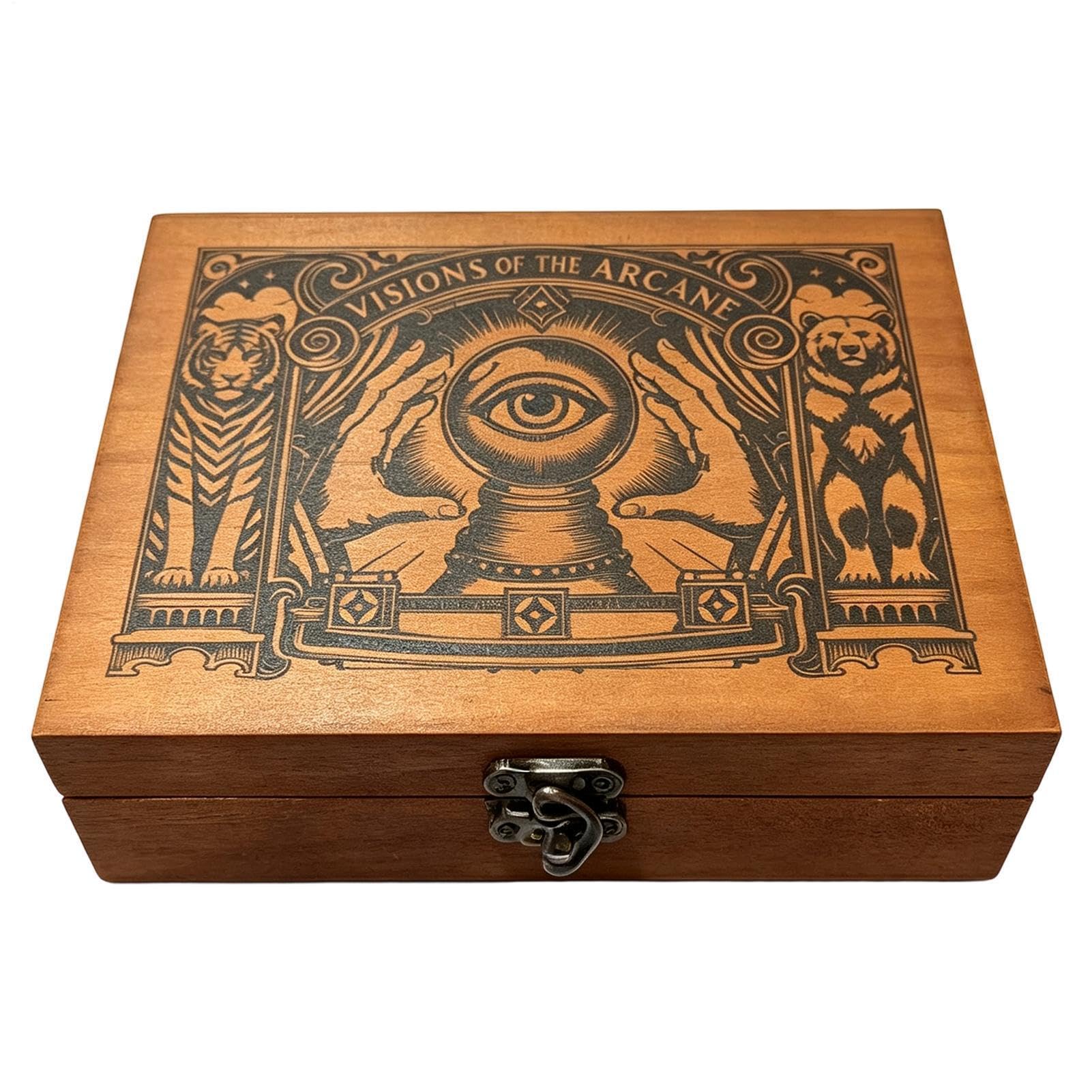 Divination Dice Set in Wood Box Hand-Carved Wooden Portable Board Game