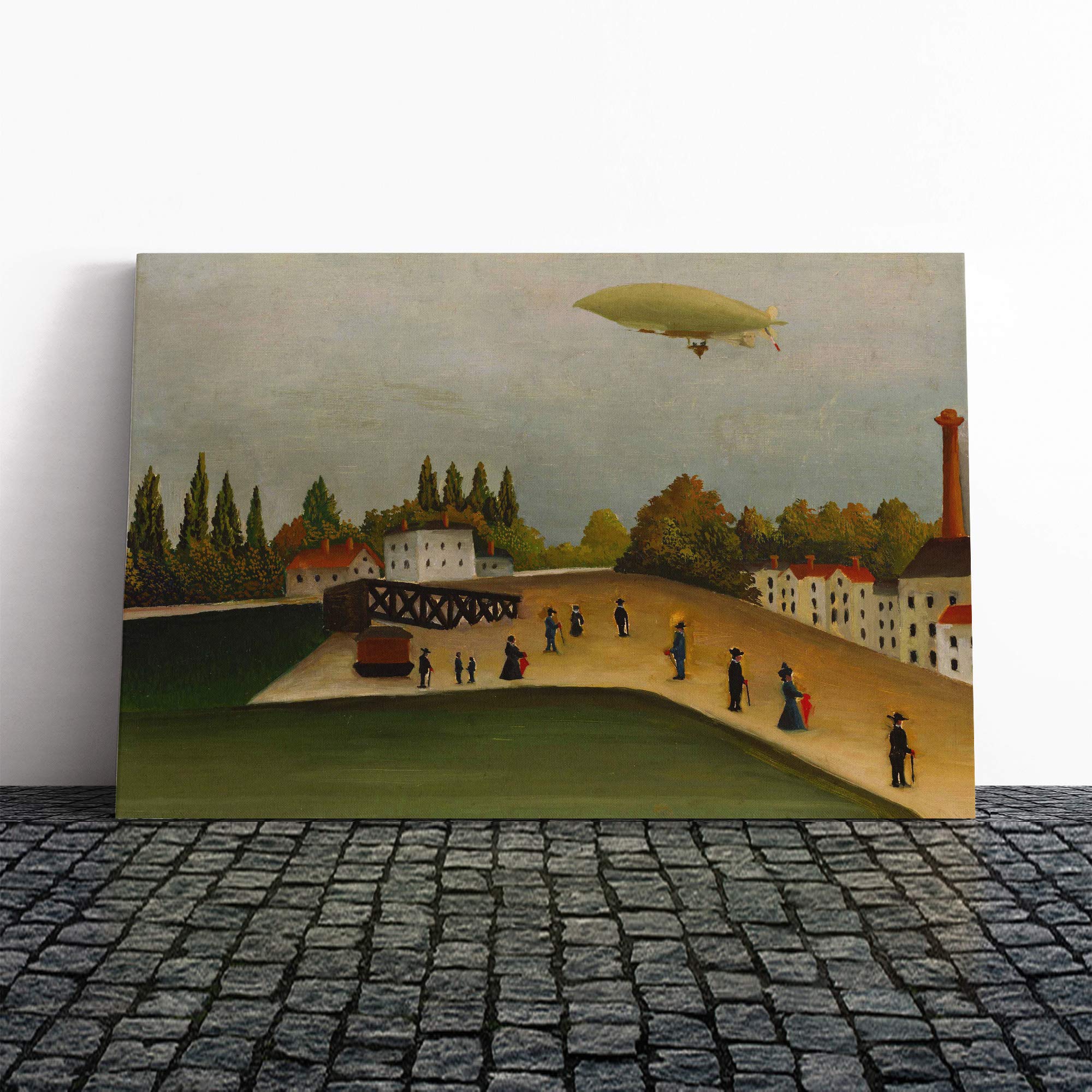 Henri Rousseau Quai D'Ivry Canvas Print | Gallery Wrapped 30mm Frame Wall Art | 24x16 inches | Ready to Hang | Modern Picture | Living Room Bedroom Lounge Office