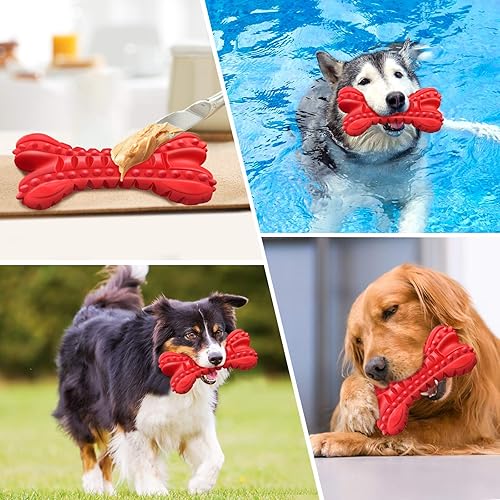 Miniatura 7 de Dog Balls Treat Dispensing Dog Toys Dog Toys for Aggressive Chewers Large Breed Nearly Indestructible Squeaky Dog Chew Toys for Large Dogs Natural