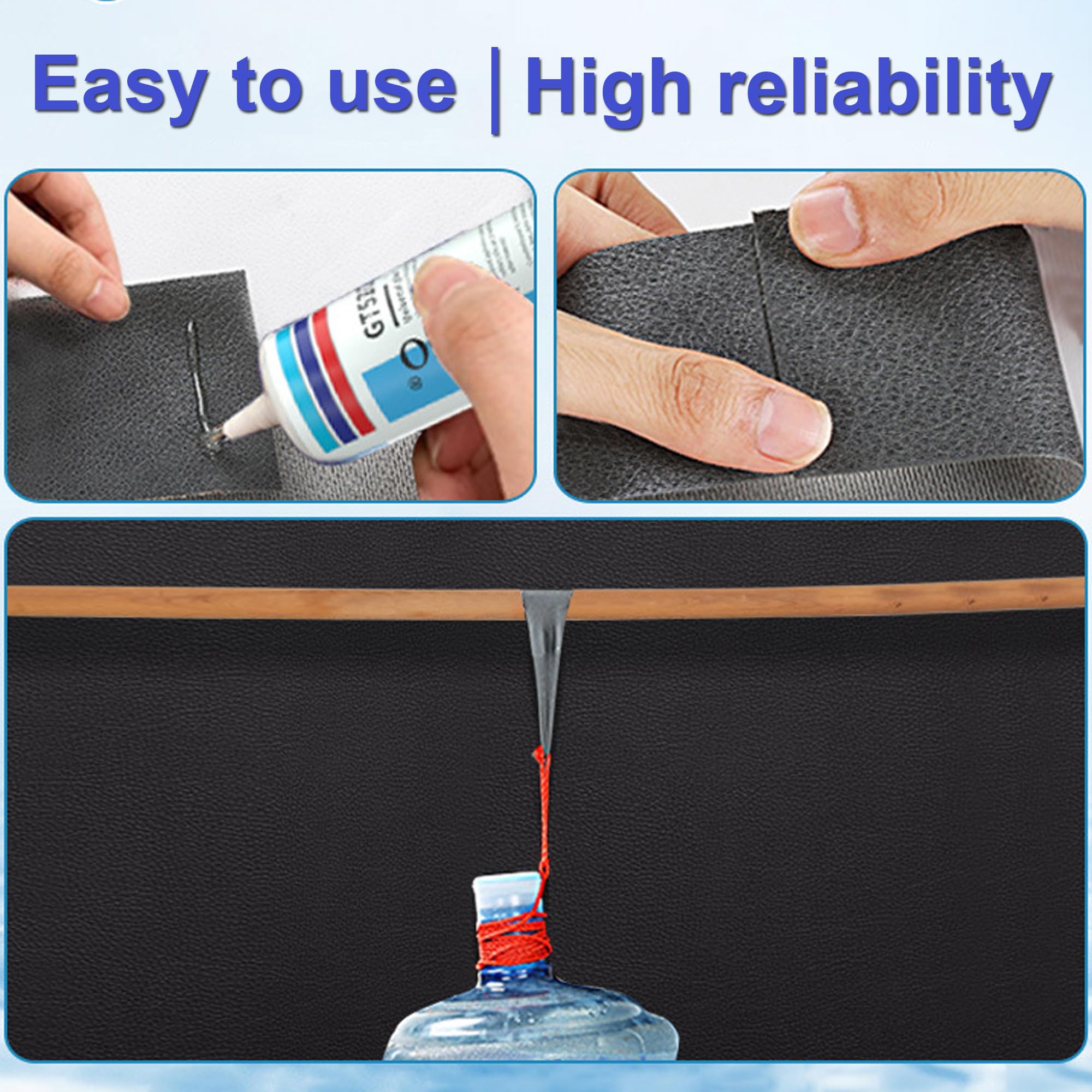 2 oz Leather Glue,Adhesive Clear Color,Permanent? Soft?Strong, Waterproof?for Sofas, Car Seats, Purses, Leather Restoration and Bonding