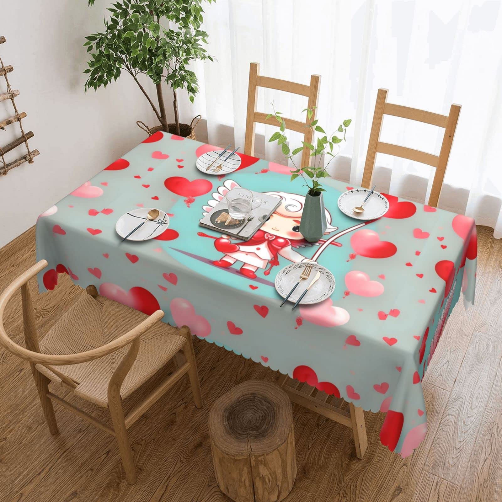 Nappe carrée en dentelle 137x183 cm Cute Loving Boy pour table de banquet
