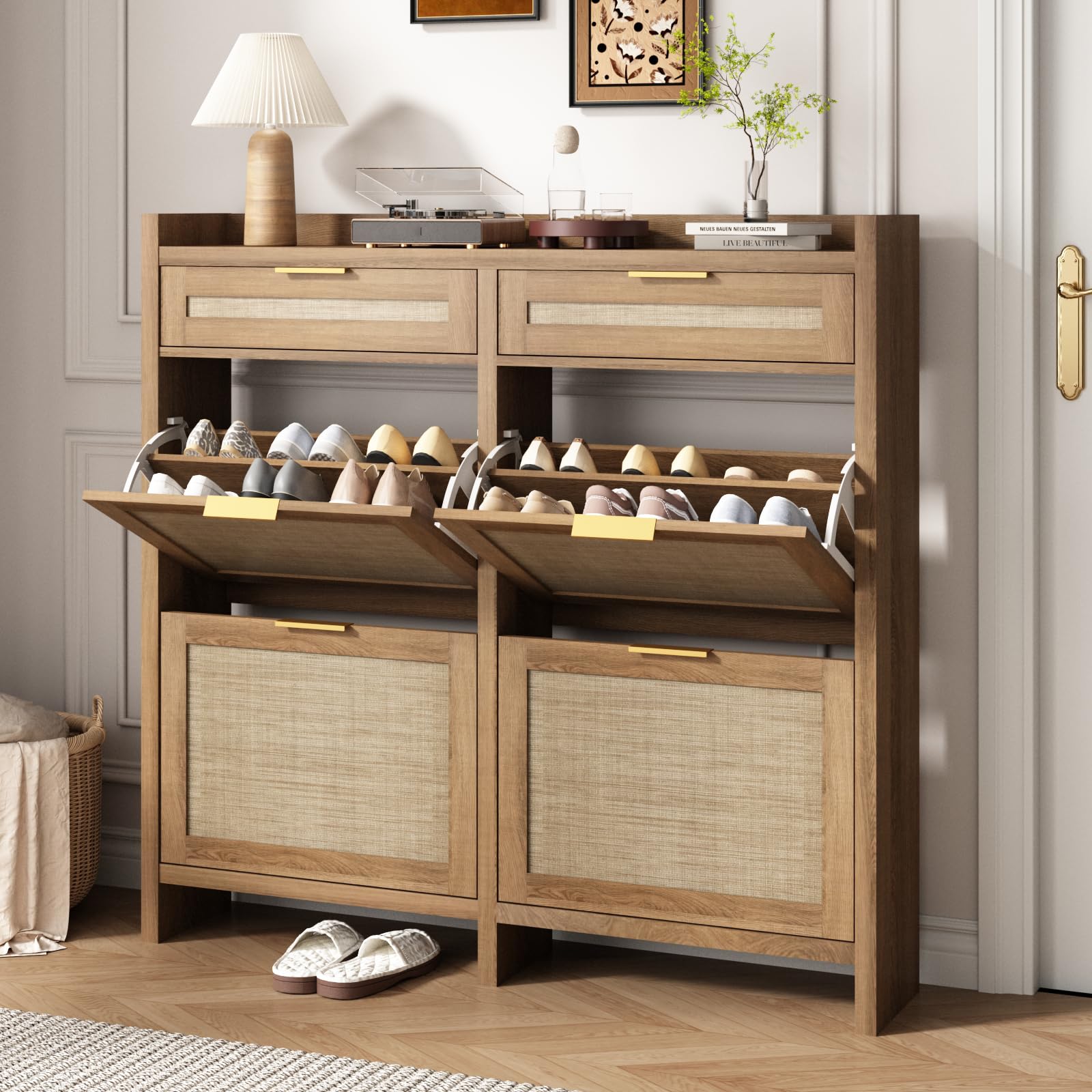 HOKYHOKY Rattan 4-Drawer